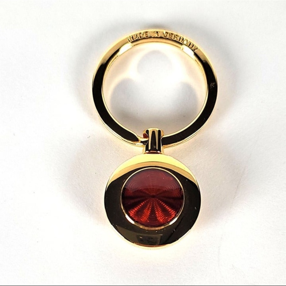 Montblanc Etoile Round Red Colored Enamel & gold finished Keyring  NIB